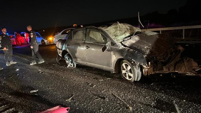 תאונה בכביש 6. צילום: כבאות מחוז דרום
