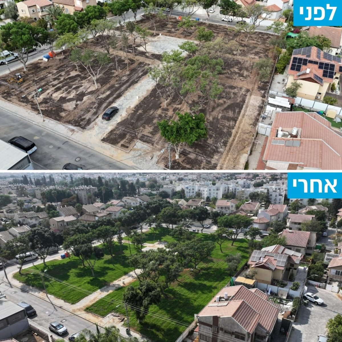 פארק עוזיהו לפני ואחרי